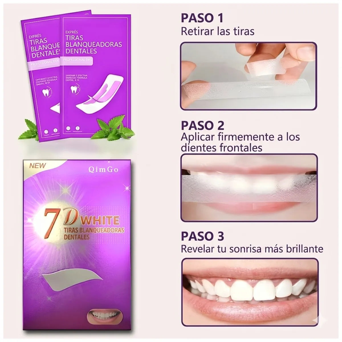 Tiras de Blanqueamiento Dental 7D White